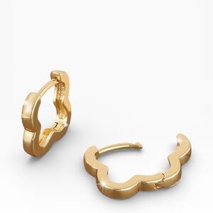 Tuckernuck Gold Clover Hoop Earrings